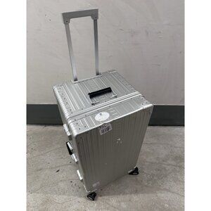 Aleon International Trunk Checked 30" Suitcase in Platinum